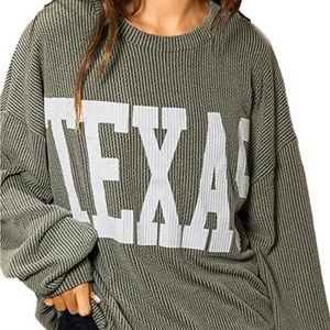 Texas olive green sweater